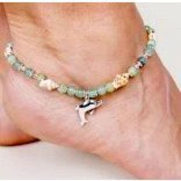 Bohemian Dolphin Bead And Shell Anklet Womens Casual Beach Accessory New - Picture 5 of 5